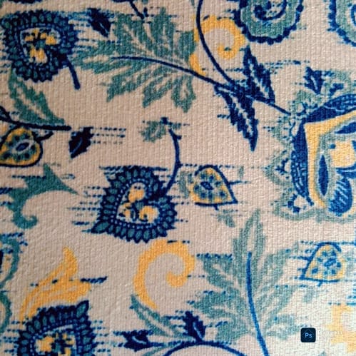 Floral Harmony Printed Suede Premium Fabric Cushion Cover Blue Shade on Beige Colour Base