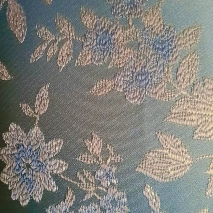 Serene Bloom Satin silk with embroidery Fabric Cushion Cover Satin silk with sea green background and gold embroidered with floral pattern