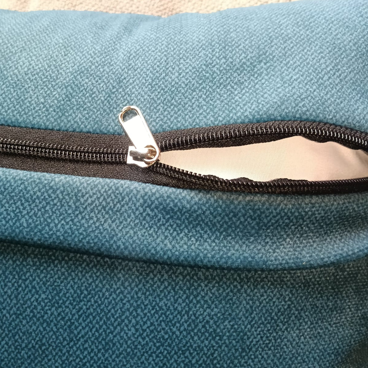 Sea Breeze  Printed Suede Premium Fabric Cushion Cover  deep teal colour