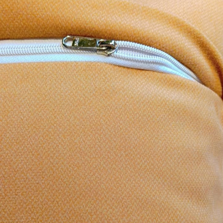 Marigold biss Printed Suede Premium Fabric Cushion Cover  Vibrant yellow orange colour