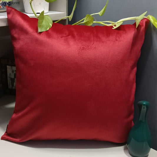 Crimson velvet pillow case Printed Suede Premium Fabric Cushion Cover, Red colour